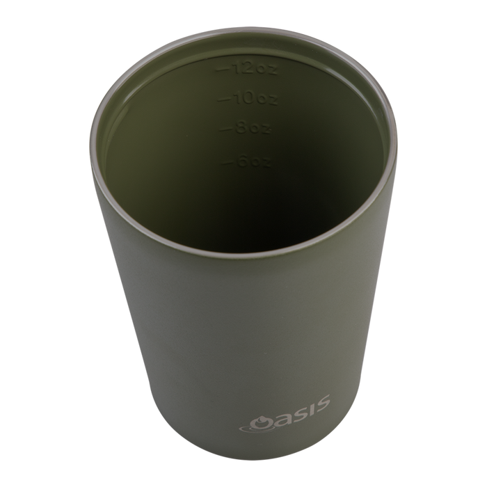 CERAMIC LINED S/S D/WALL INS. COFFEE CUP 360ML FOREST GREEN