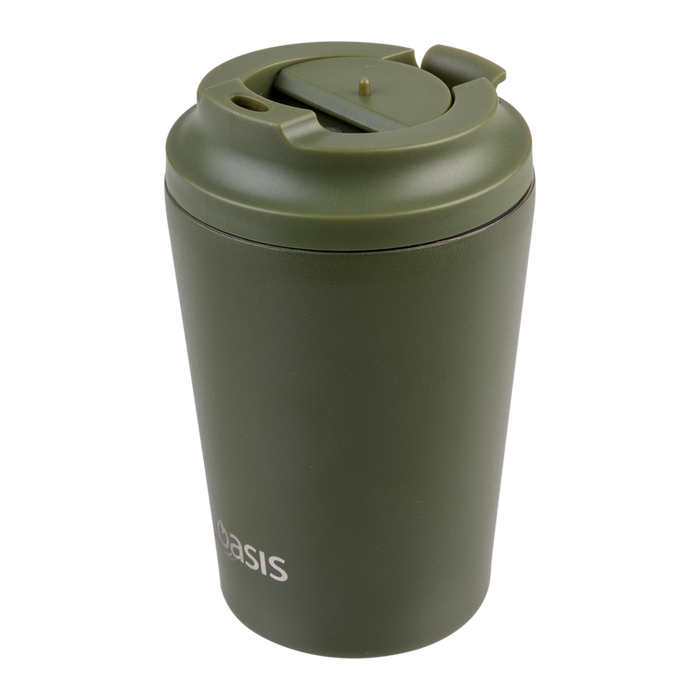 CERAMIC LINED S/S D/WALL INS. COFFEE CUP 360ML FOREST GREEN