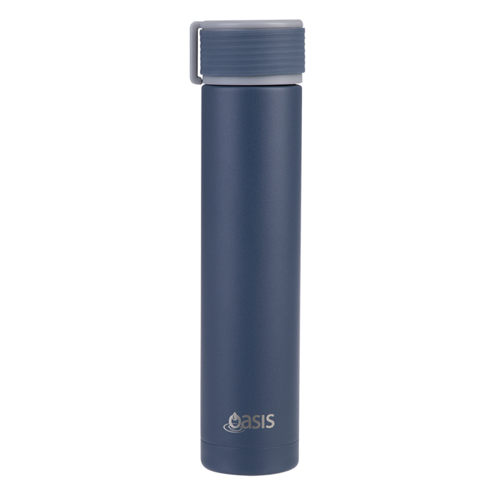 S/S D/WALL INS. DRINK BOTTLE W/ POWDERCOAT 250ML INDIGO