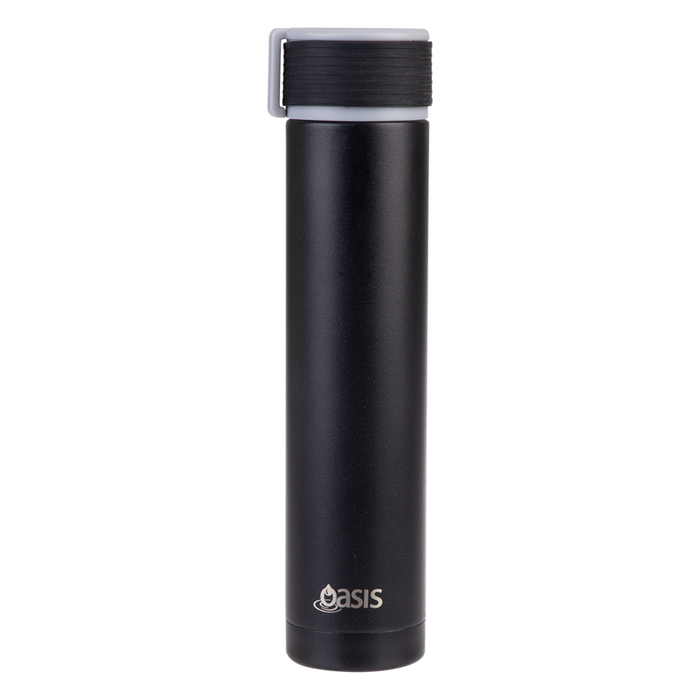 S/S D/WALL INS. DRINK BOTTLE W/ POWDERCOAT 250ML BLACK