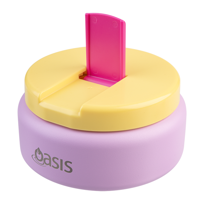 Oasis S/S D/WALL INS. FOOD FLASK W/QUICK RELEASE LID 230ML BUBBLEGUM PINK