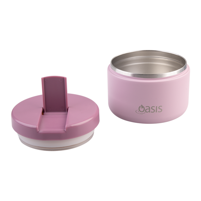 S/S D/WALL INS. FOOD FLASK W/QUICK RELEASE LID 300ML BLUSH
