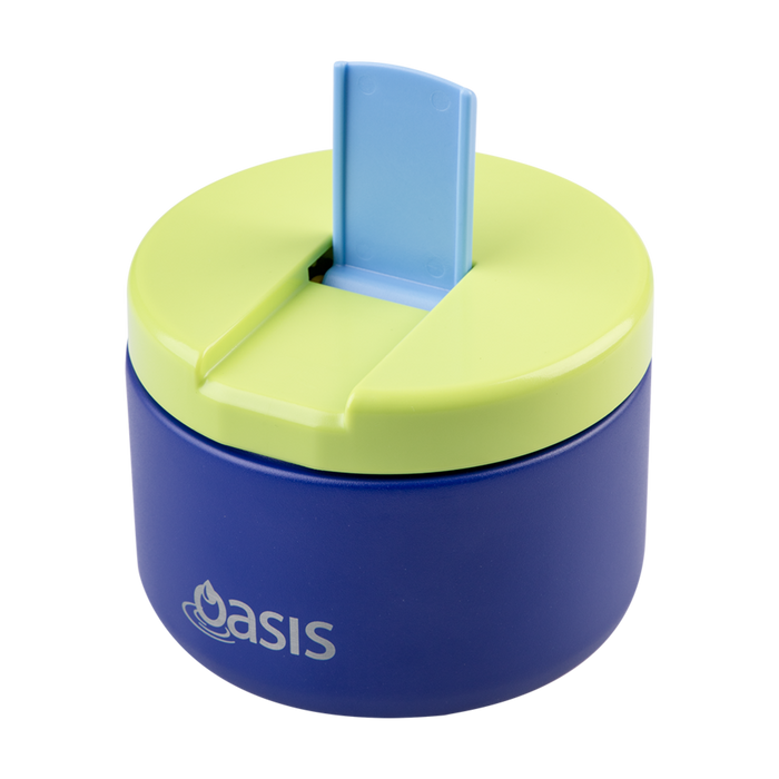 S/S D/WALL INS. FOOD FLASK W/QUICK RELEASE LID 300ML PEACOCK BLUE