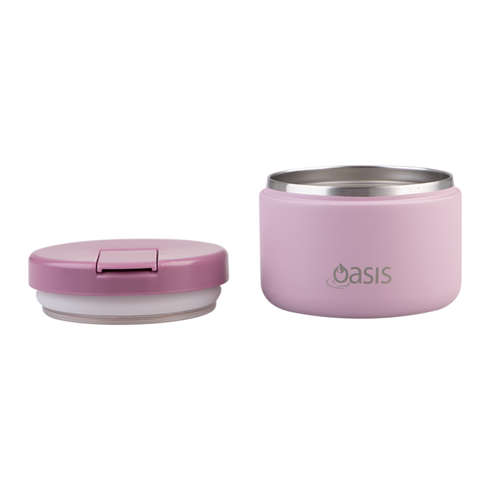 S/S D/WALL INS. FOOD FLASK W/QUICK RELEASE LID 300ML BLUSH