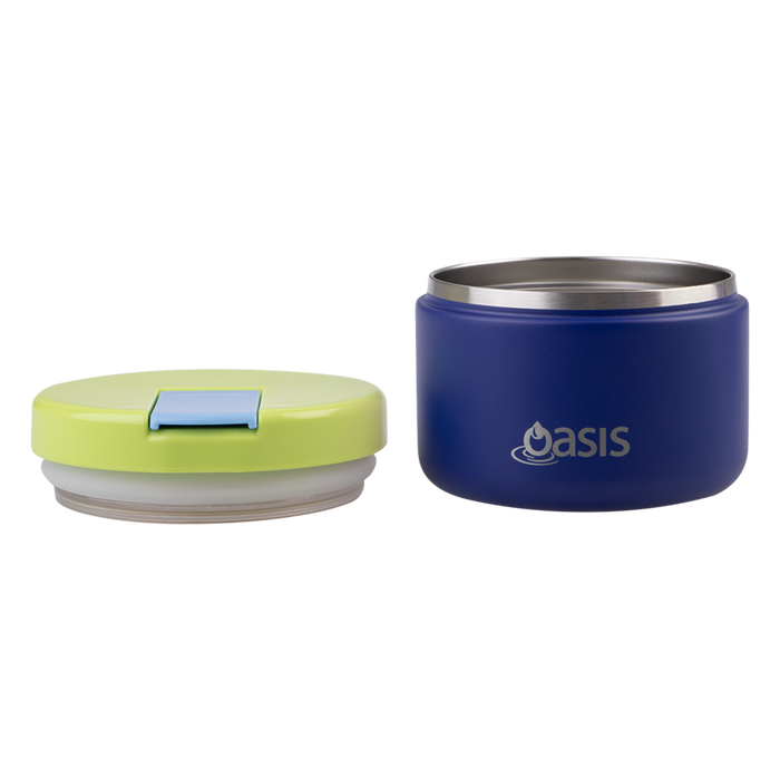 S/S D/WALL INS. FOOD FLASK W/QUICK RELEASE LID 300ML PEACOCK BLUE