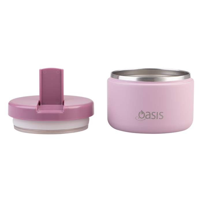 S/S D/WALL INS. FOOD FLASK W/QUICK RELEASE LID 300ML BLUSH