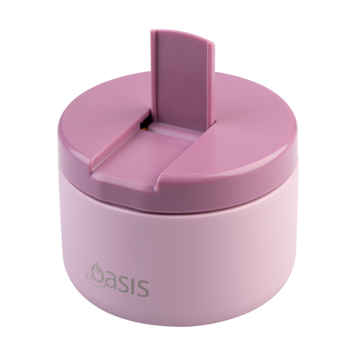 S/S D/WALL INS. FOOD FLASK W/QUICK RELEASE LID 300ML BLUSH