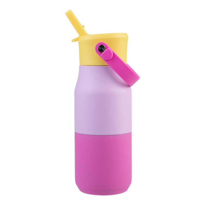 S/S D/WALL INS. DRINK BOTTLE W/SIPPER 400ML BUBBLEGUM PINK