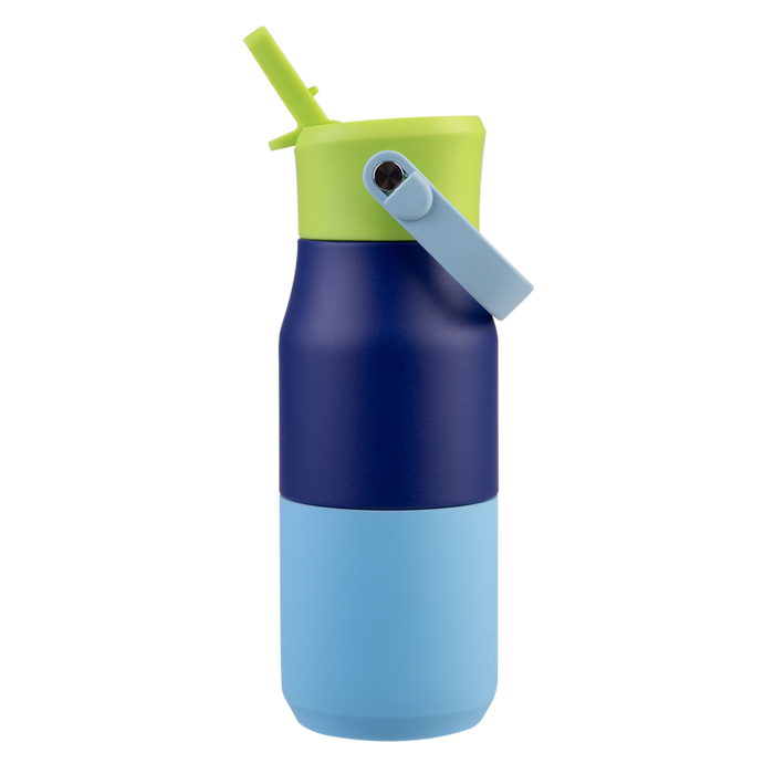 S/S D/WALL INS. DRINK BOTTLE W/SIPPER 400ML PEACOCK BLUE