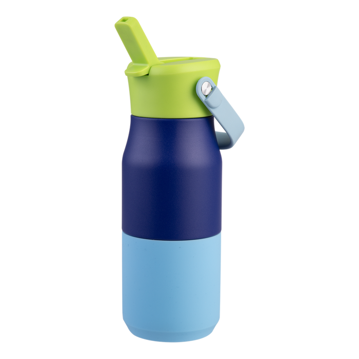 S/S D/WALL INS. DRINK BOTTLE W/SIPPER 400ML PEACOCK BLUE