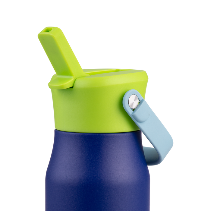 S/S D/WALL INS. DRINK BOTTLE W/SIPPER 400ML PEACOCK BLUE