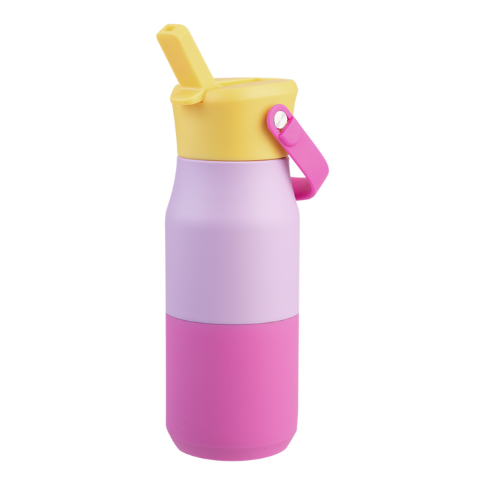 S/S D/WALL INS. DRINK BOTTLE W/SIPPER 400ML BUBBLEGUM PINK