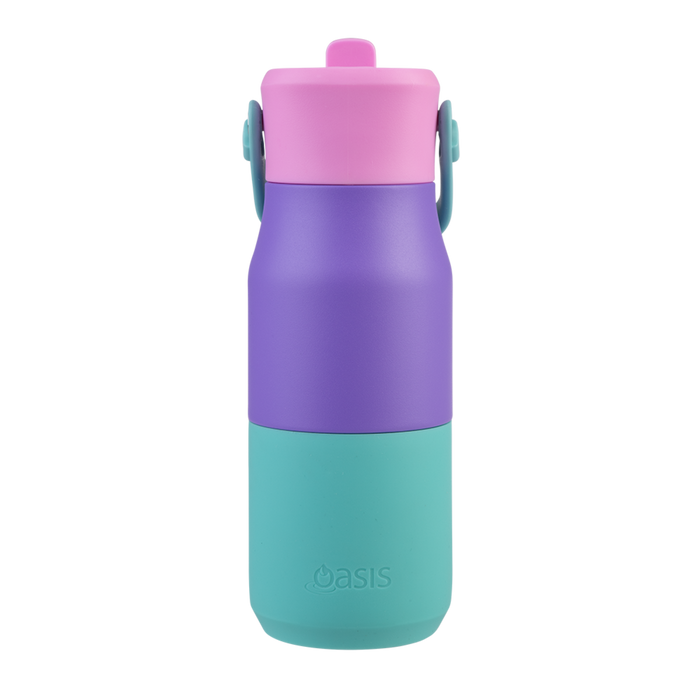 S/S D/WALL INS. DRINK BOTTLE W/SIPPER 400ML MERMAID PURPLE