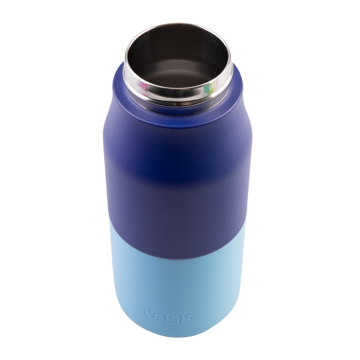 S/S D/WALL INS. DRINK BOTTLE W/SIPPER 400ML PEACOCK BLUE