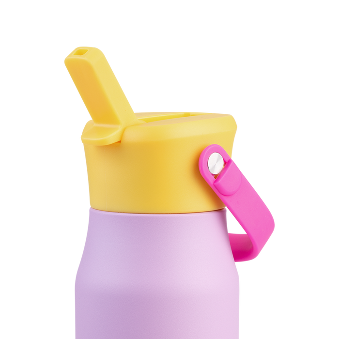 S/S D/WALL INS. DRINK BOTTLE W/SIPPER 400ML BUBBLEGUM PINK