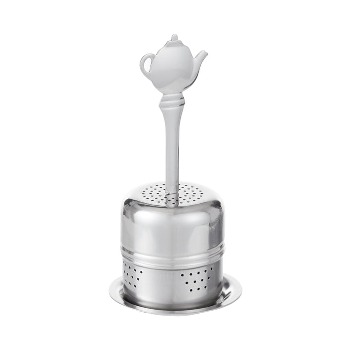 Leaf & Bean Tea Infuser Ball With Handle Silver