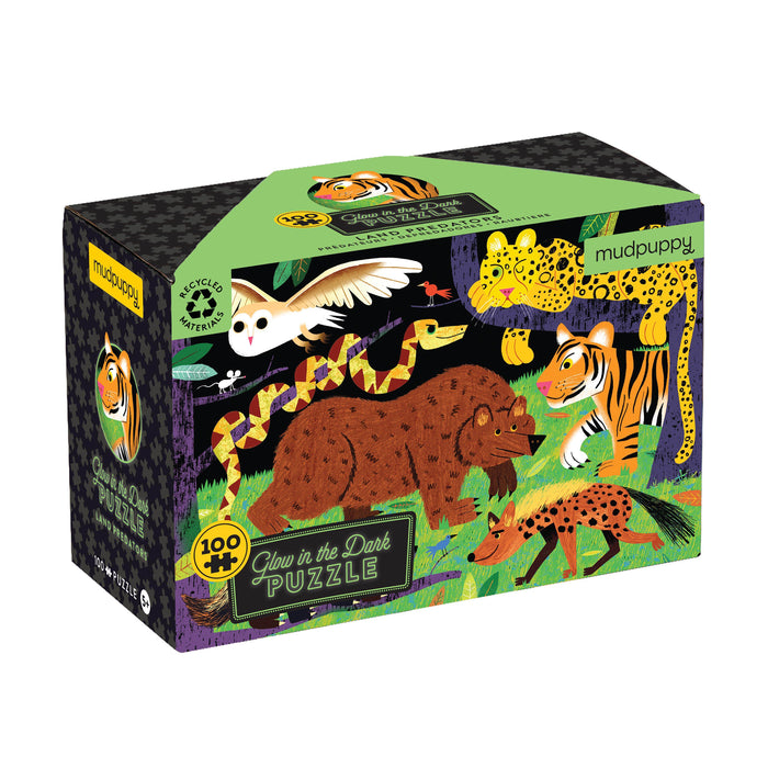 Mudpuppy Land Predators Glow in the Dark Puzzle - 100pc Multi-Coloured