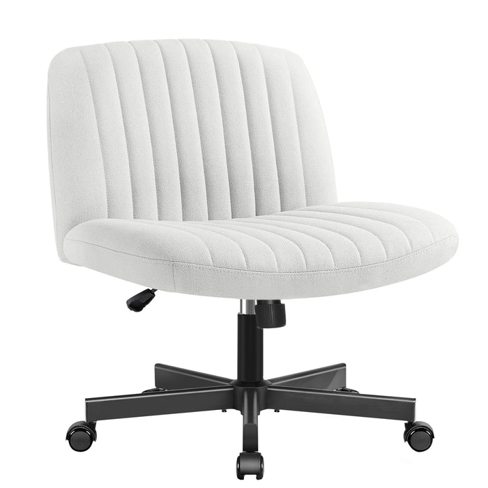 Criss Cross Legged Chair with Wheels Home Office Armless Chair Swivel Desk Chair