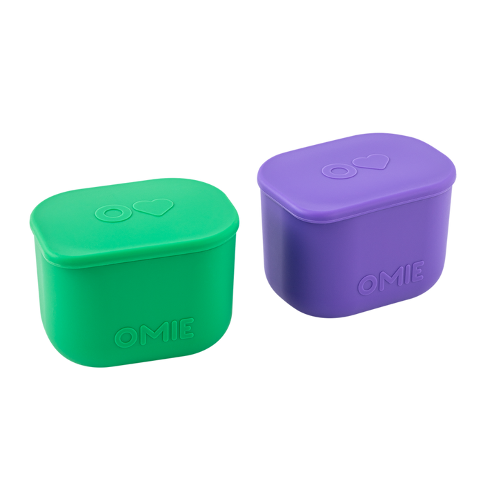 OMIEBOX UP SILICONE DIP CONTAINERS SET 2 PURPLE/GREEN