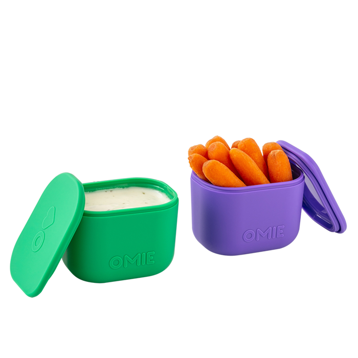 OMIEBOX UP SILICONE DIP CONTAINERS SET 2 PURPLE/GREEN