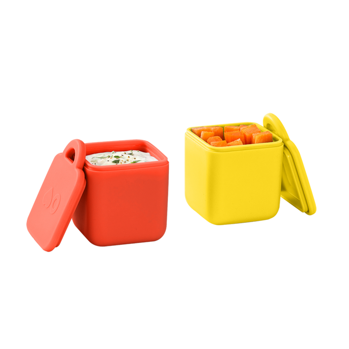 OMIEDIP SILICONE DIP CONTAINERS SET 2 YELLOW/RED