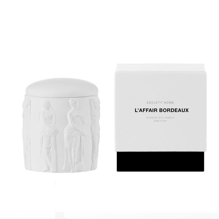 Society Home L'Affair Bordeaux Scented Soy Candle 300g White