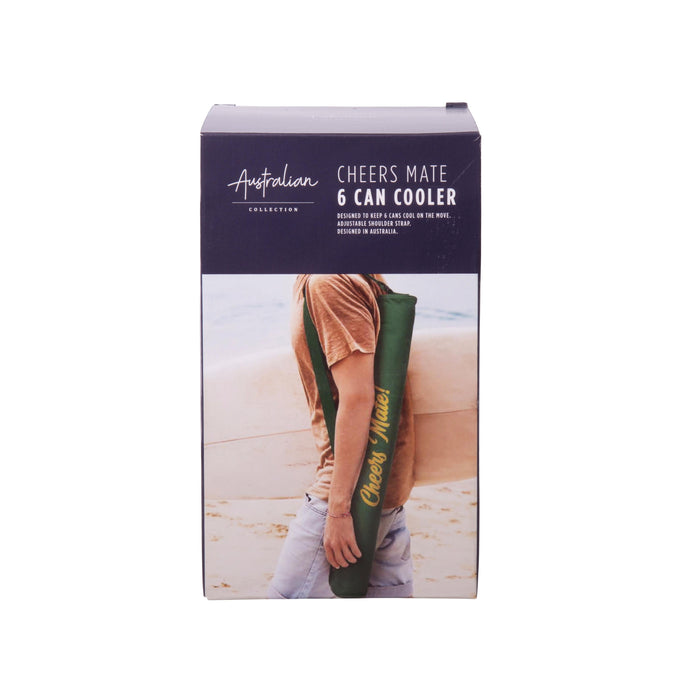 Australian Collection Cheers Mate 6 Can Cooler Sling Green