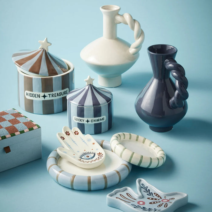 Emporium Hidden Treasure Cannister Blue & Brown