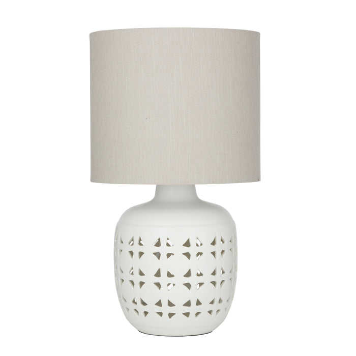 Amalfi Cassar Table Lamp White & Natural