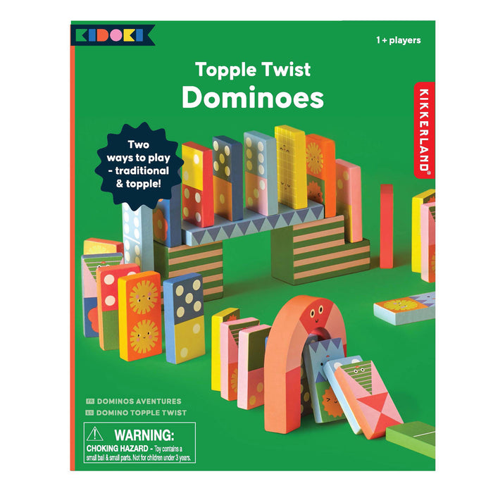 Kikkerland Kidoki Topple Twist Dominoes Multi-Coloured