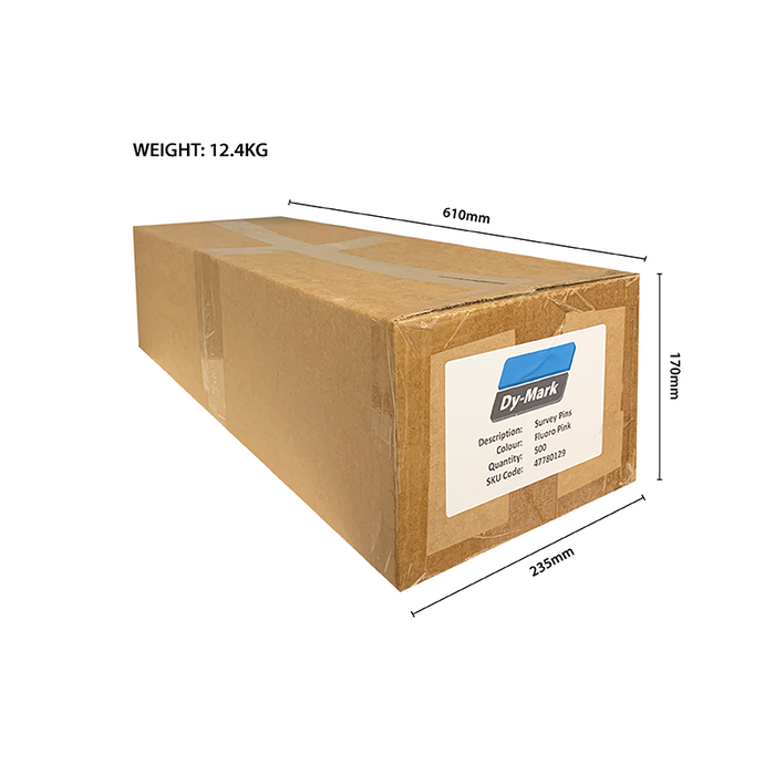 Dy-Mark Survey Tape  25x100 and Survey Pins Fluoro Pink