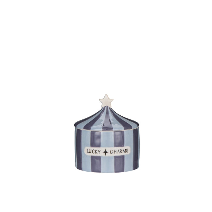 Emporium Lucky Charms Cannister Light Blue & Dark Blue