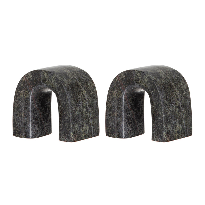 Amalfi Boyd Stone Book Ends 2pcs Set Grey & Green