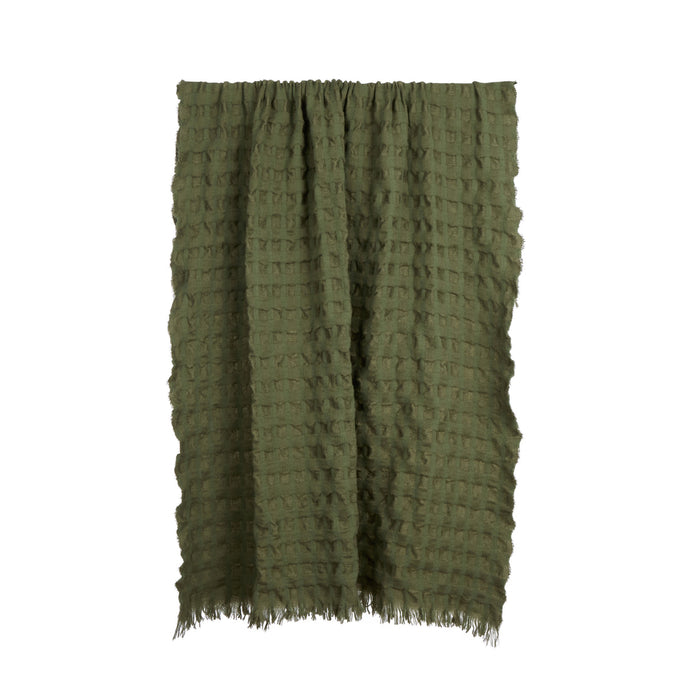 Amalfi Ridge Waffle Throw Green