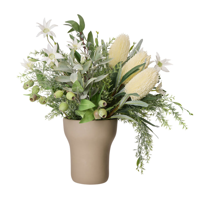 Rogue Banksia Tea Leaf Mix - Douglas Vase White & Green