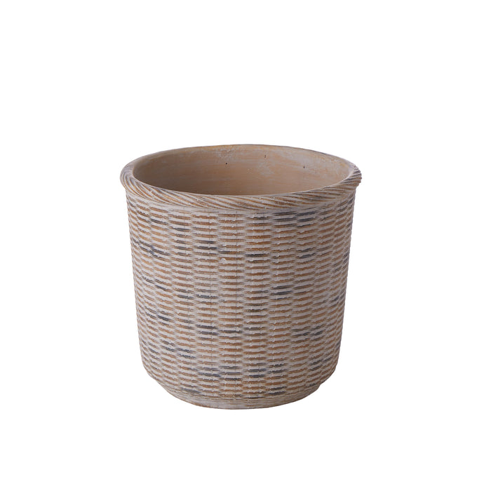 Rogue Cement Round Weave Vessel Grey/Brown