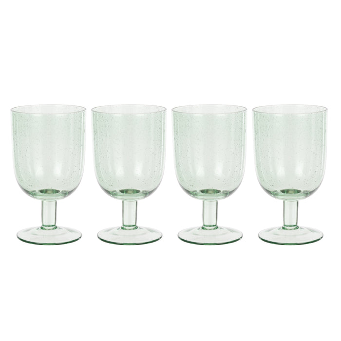 Davis & Waddell Saltara Bubble Glass Wine Glasses 330ml 4pcs Set Green