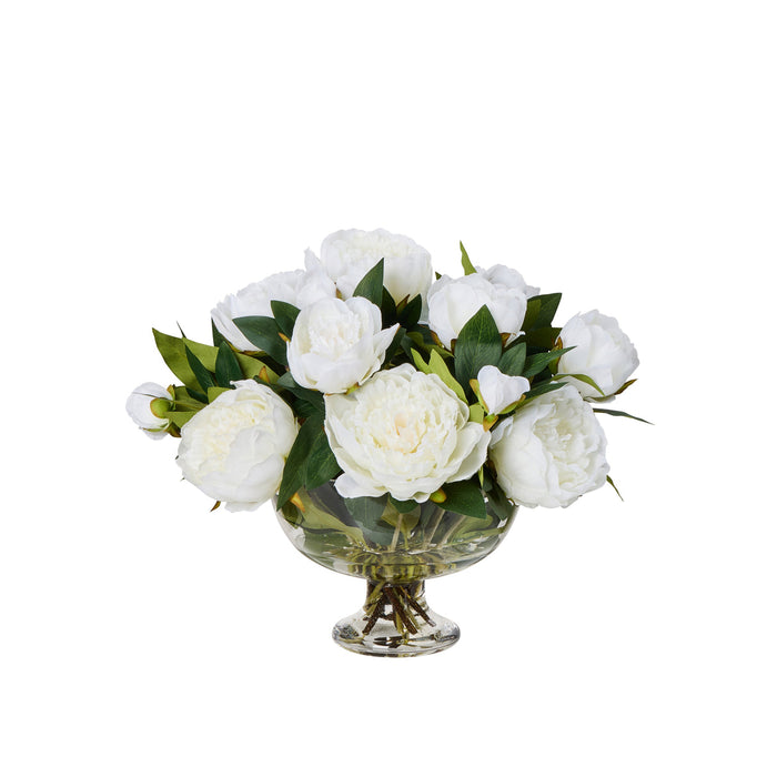 Rogue Peony Mix - Dahlia Bowl White & Green