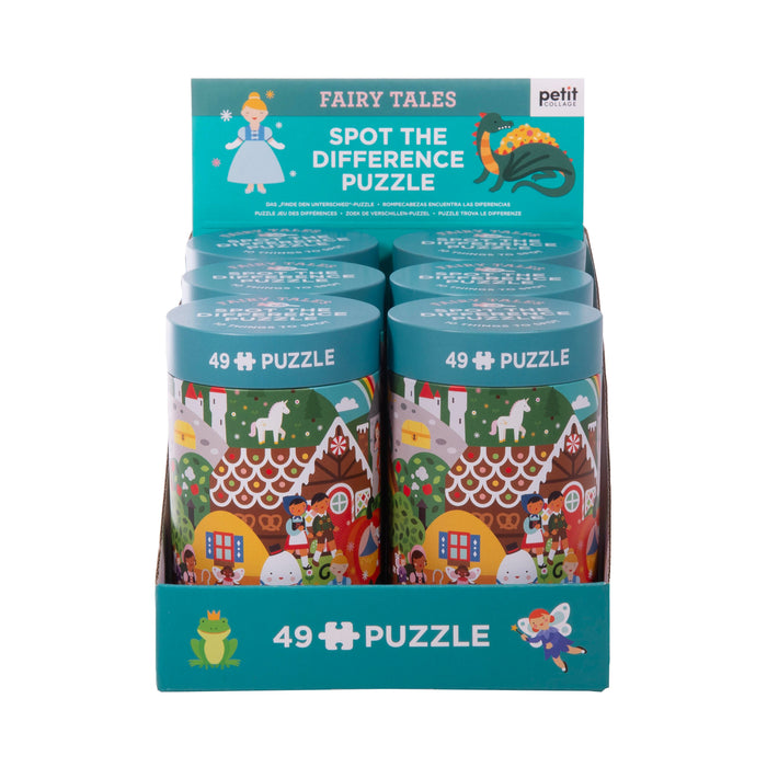 Petit Collage Spot the Difference: Fairy Tales Puzzle 49pcs CDU 6pcs Multi-Coloured