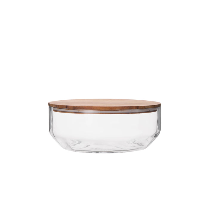 Davis & Waddell Theo Bowl with Lid Clear & Acacia