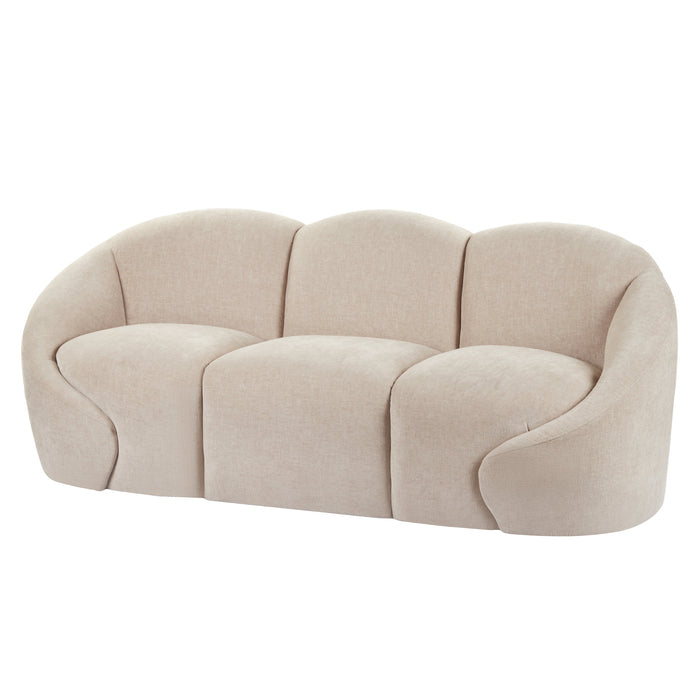 Amalfi Formes Curved 3 Seater Sofa Taupe
