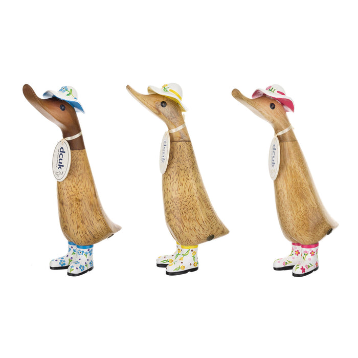 DCUK British Flower Hat and Boots Ducklings 3 Assorted Natural