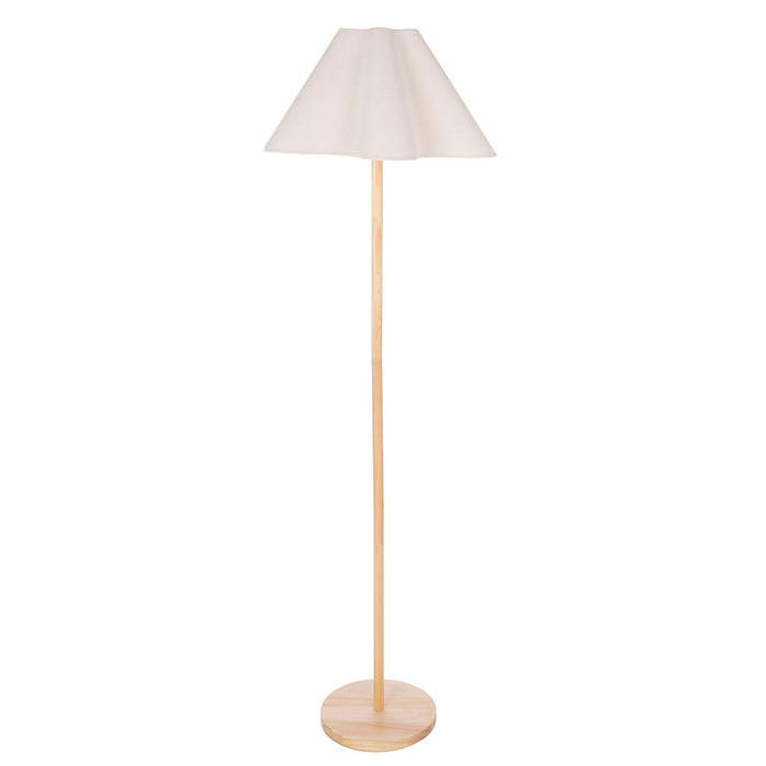 Amalfi Cullen Wooden Floor Lamp White & Natural