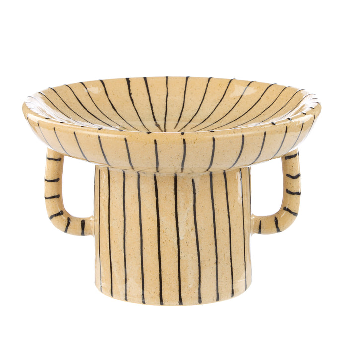 Academy Sabi Stripe Decor Dish Large Beige & Black