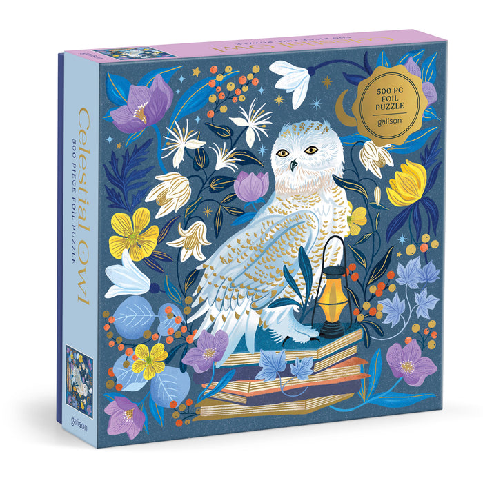 Galison Celestial Owl Foil Puzzle 500pcs Multi