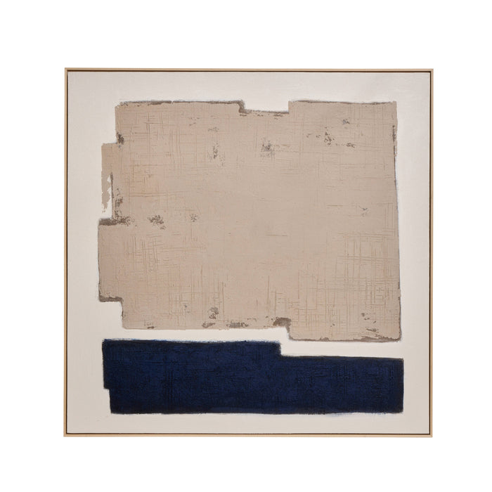 Amalfi Earthen Strata Hand Painted Wall Art Blue & Beige
