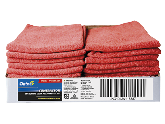 Oates MF-020B M/Fibre Cloth 40x40 (20pcs on Each Color) Blue , Green, Red, Glass