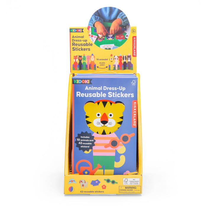 Kikkerland Animal Dress-Up Stickers Assorted