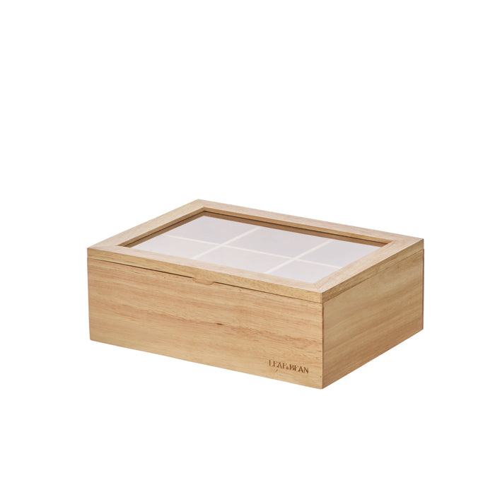 Leaf & Bean Wooden Tea Box Natural