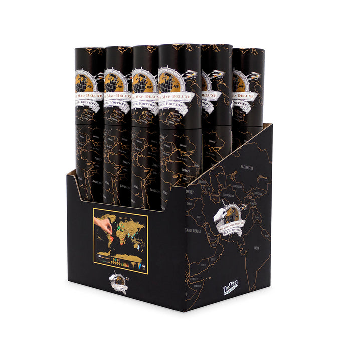 Luckies Scratch Map Deluxe Travel Edition CDU 12pcs Black